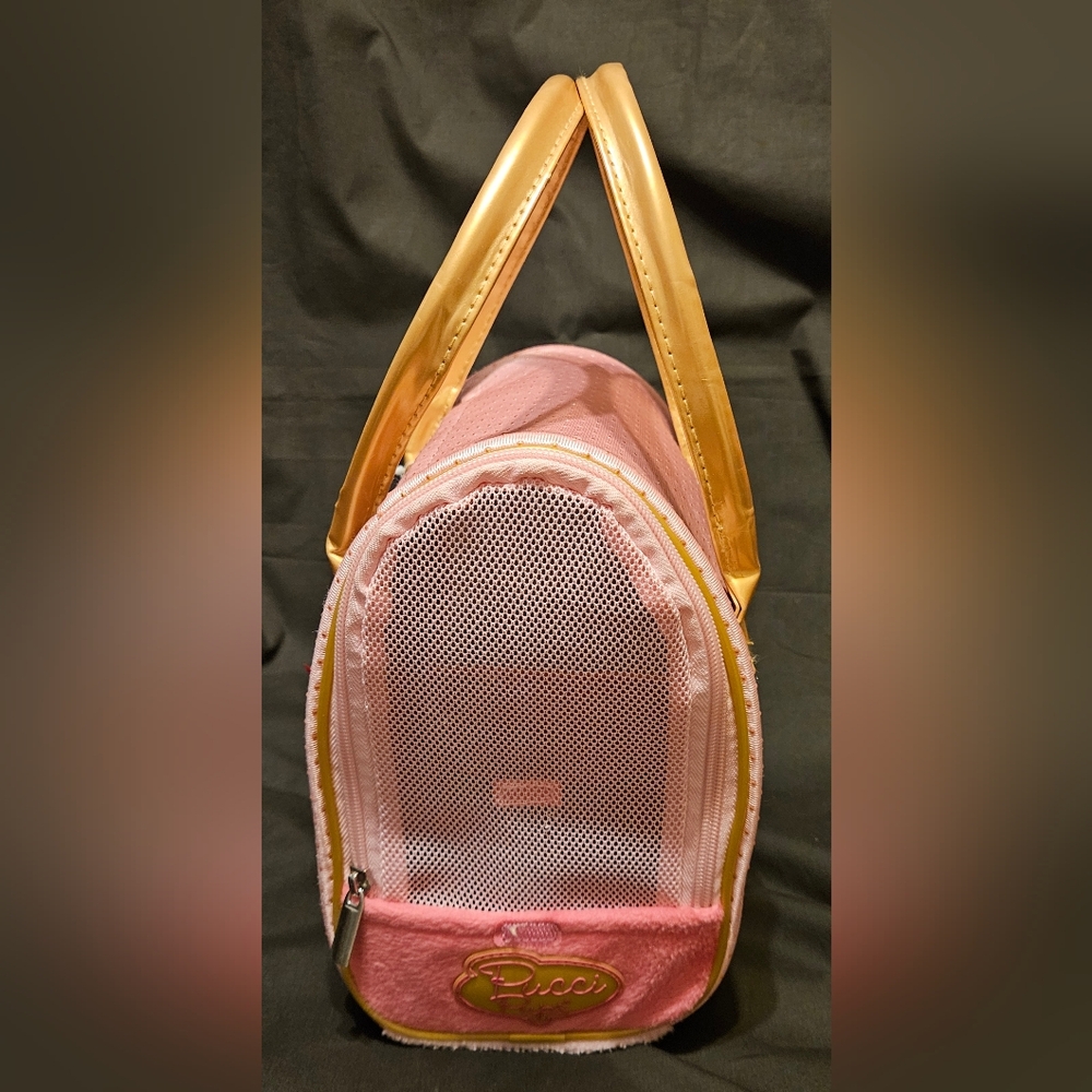 Pucci Pups – Pink and Gold Dotted Stuffed Animal Bag